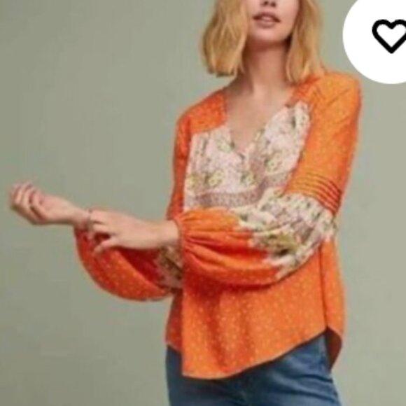 Anthropologie Women's Maeve Ceresco Peasant Top Size M - Picture 4 of 13